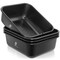 Jubilee 4-Pk Plastic Storage Bin, Black Bus Utility Tub - Heavy Duty Commercial Dishwashing Box for Restaurant Kitchen Organization and Storage